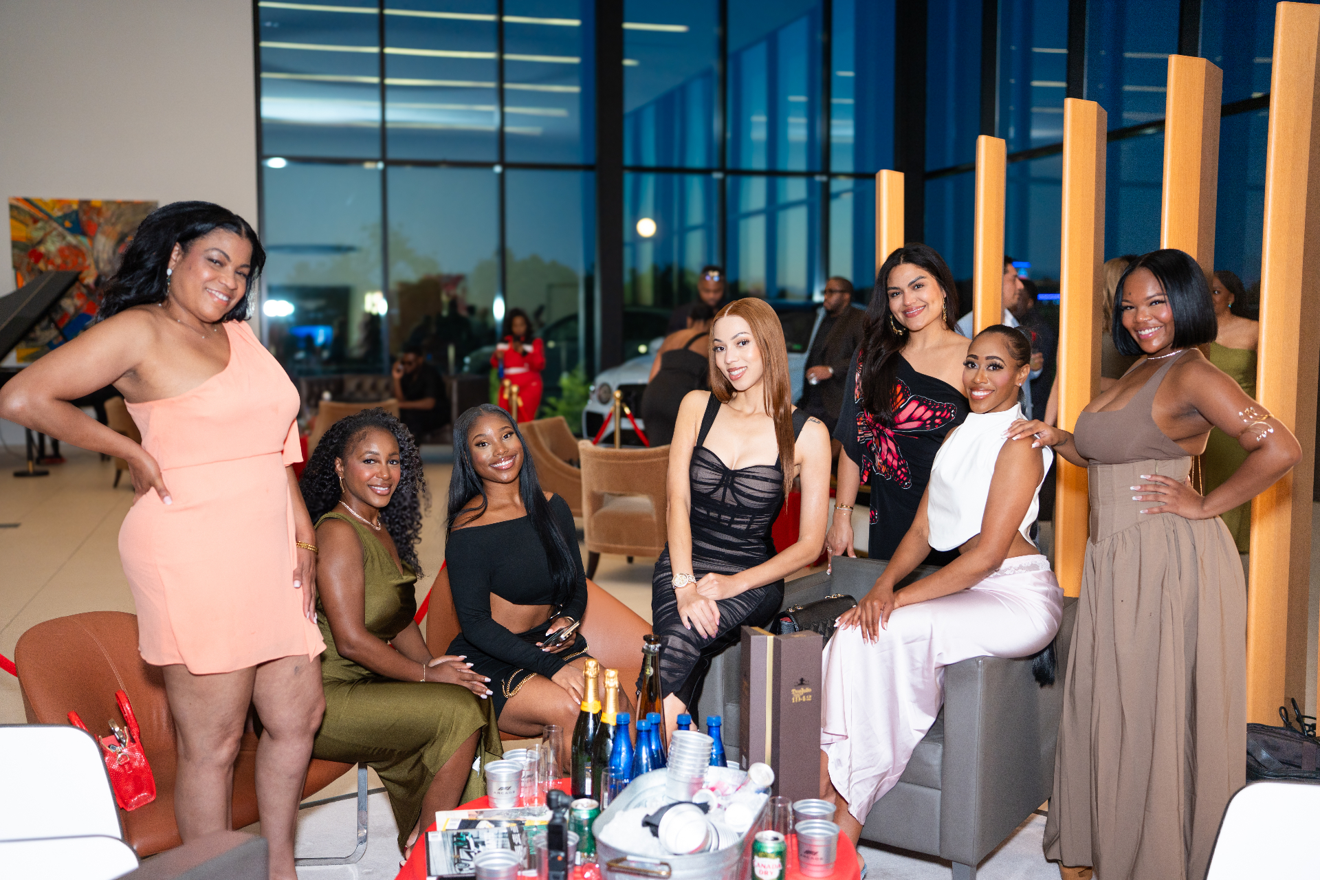 Sorelle Society group portrait during the Aston Martin F1 event